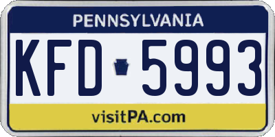 PA license plate KFD5993
