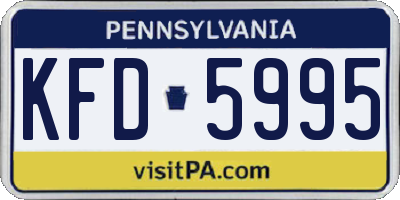 PA license plate KFD5995