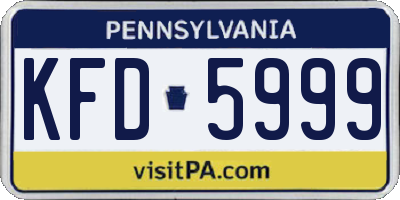 PA license plate KFD5999