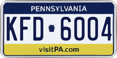 PA license plate KFD6004