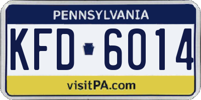 PA license plate KFD6014