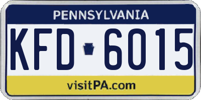 PA license plate KFD6015