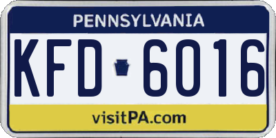 PA license plate KFD6016