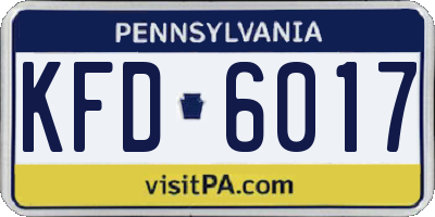 PA license plate KFD6017