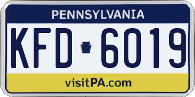 PA license plate KFD6019