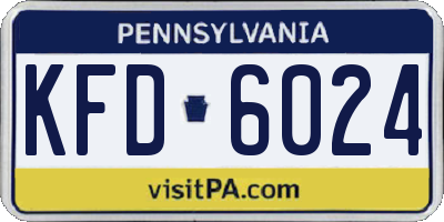 PA license plate KFD6024