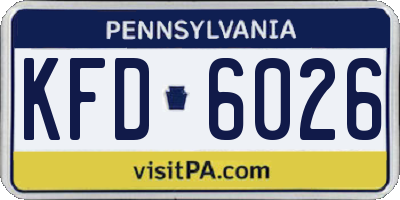 PA license plate KFD6026