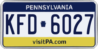 PA license plate KFD6027