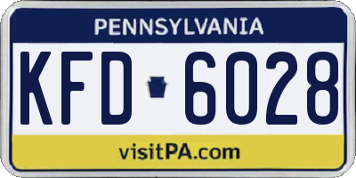PA license plate KFD6028