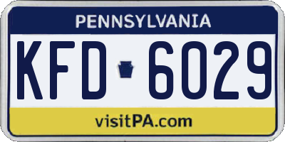 PA license plate KFD6029