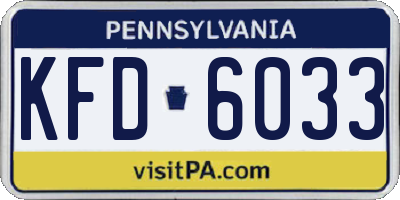 PA license plate KFD6033