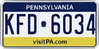 PA license plate KFD6034