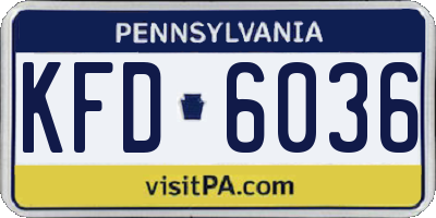 PA license plate KFD6036