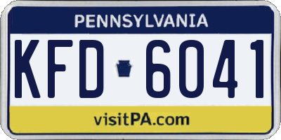 PA license plate KFD6041