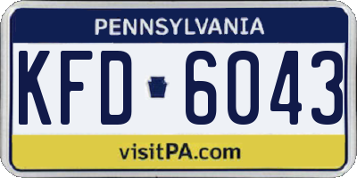 PA license plate KFD6043