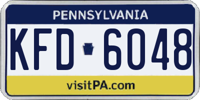 PA license plate KFD6048