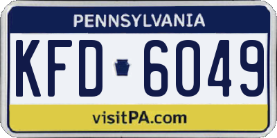 PA license plate KFD6049