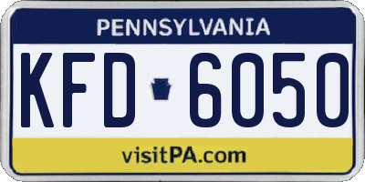 PA license plate KFD6050