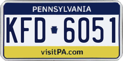 PA license plate KFD6051