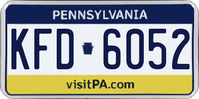 PA license plate KFD6052