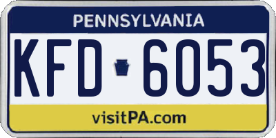 PA license plate KFD6053