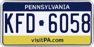 PA license plate KFD6058
