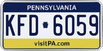PA license plate KFD6059