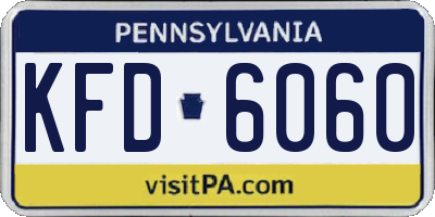 PA license plate KFD6060