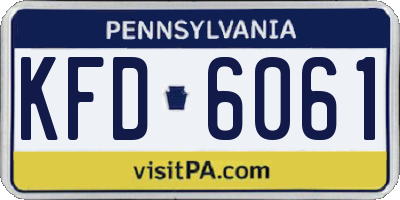 PA license plate KFD6061