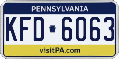 PA license plate KFD6063