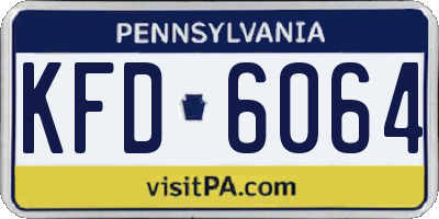 PA license plate KFD6064
