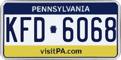 PA license plate KFD6068