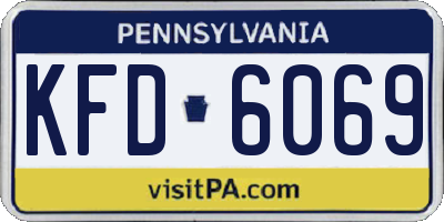 PA license plate KFD6069