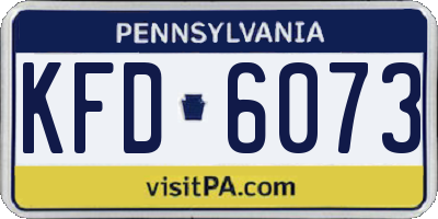 PA license plate KFD6073