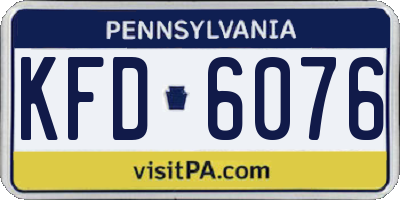 PA license plate KFD6076
