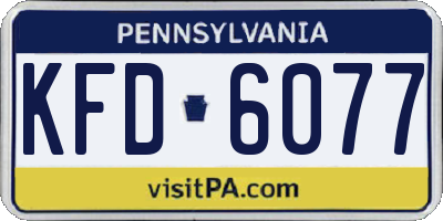 PA license plate KFD6077