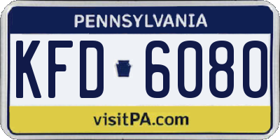 PA license plate KFD6080