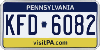 PA license plate KFD6082