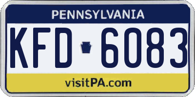 PA license plate KFD6083