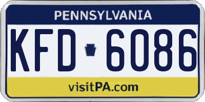 PA license plate KFD6086