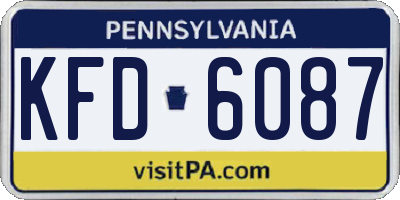 PA license plate KFD6087
