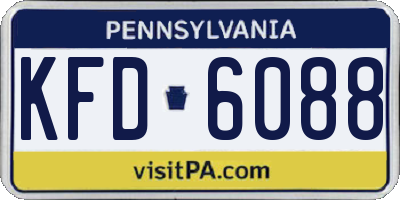 PA license plate KFD6088