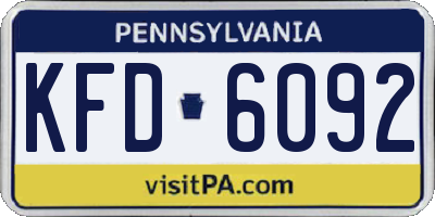 PA license plate KFD6092