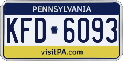 PA license plate KFD6093