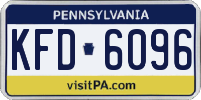 PA license plate KFD6096