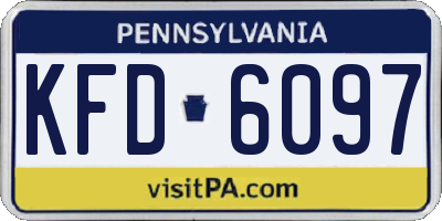 PA license plate KFD6097