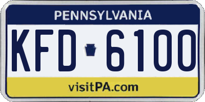PA license plate KFD6100