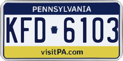 PA license plate KFD6103