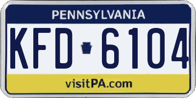 PA license plate KFD6104