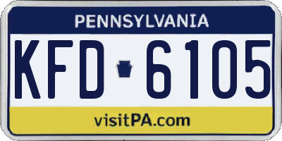 PA license plate KFD6105